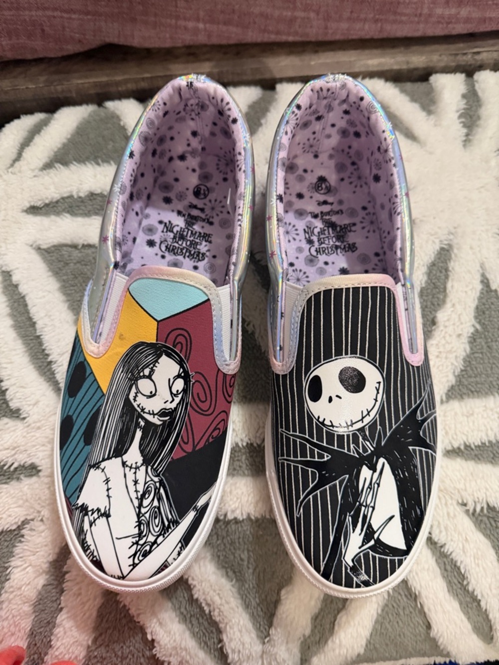 The Nightmare Before Christmas Women's Slip-On Flats in Multi-Color